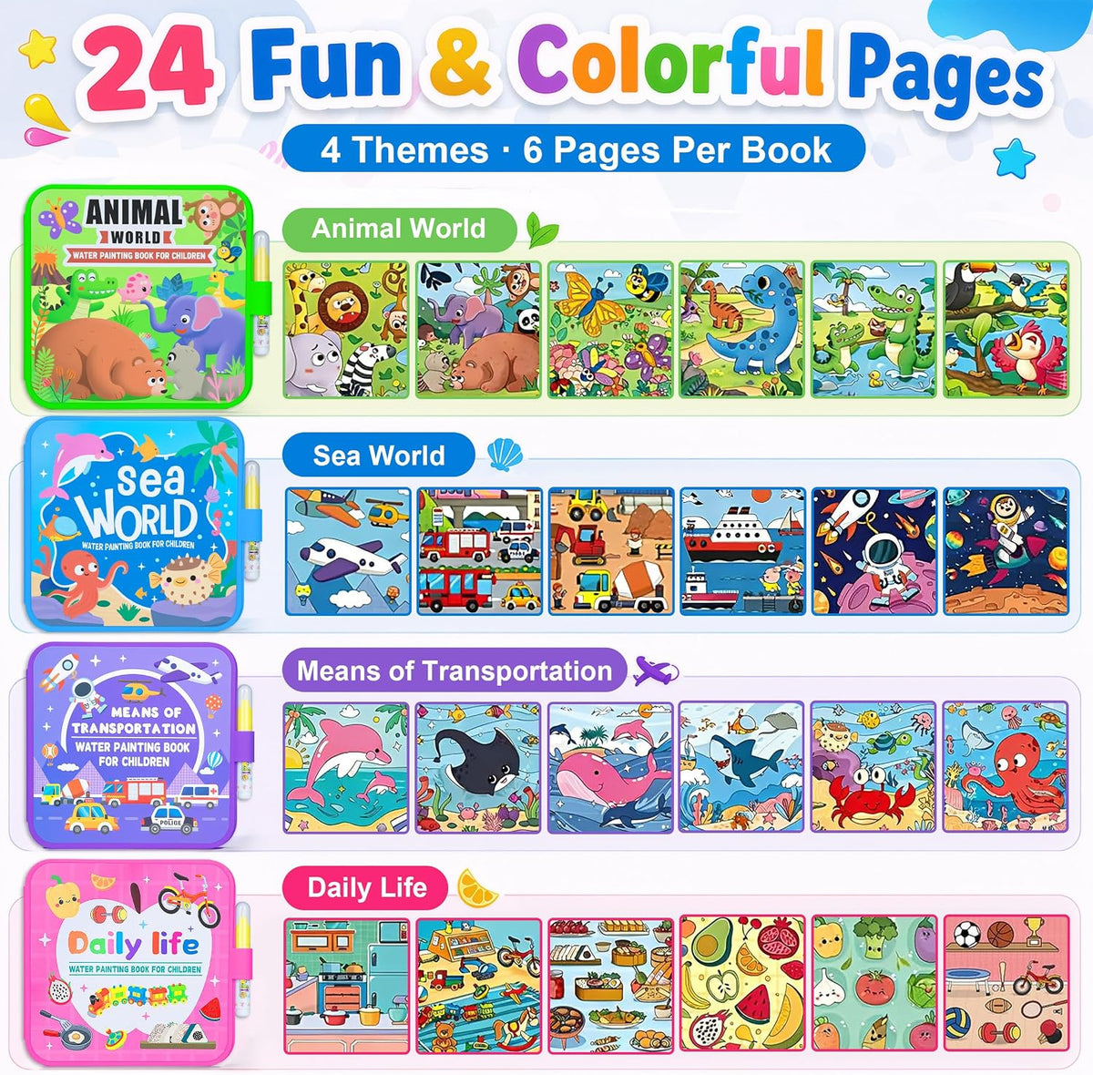 MagicDoodle™ Reusable Water Coloring Book